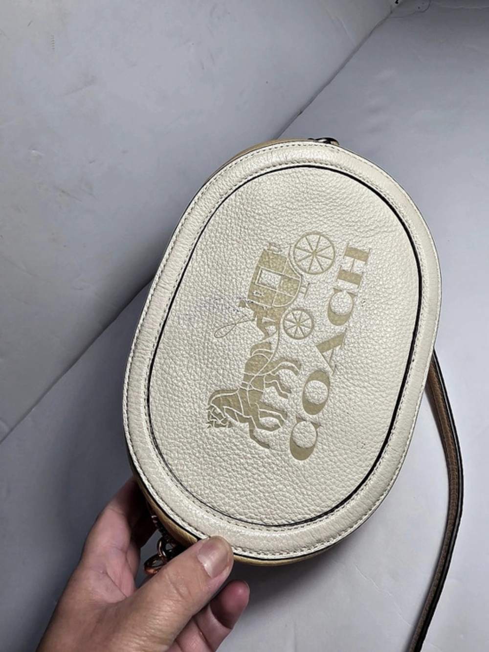 COACH Dinky Crossbody in Yellow & Cream
